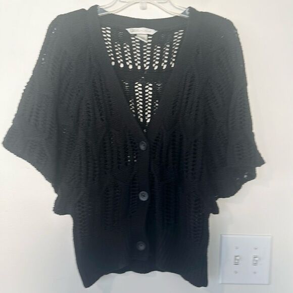 Jillian Nicole Black Knit Cardigan Sweater M - Picture 1 of 6